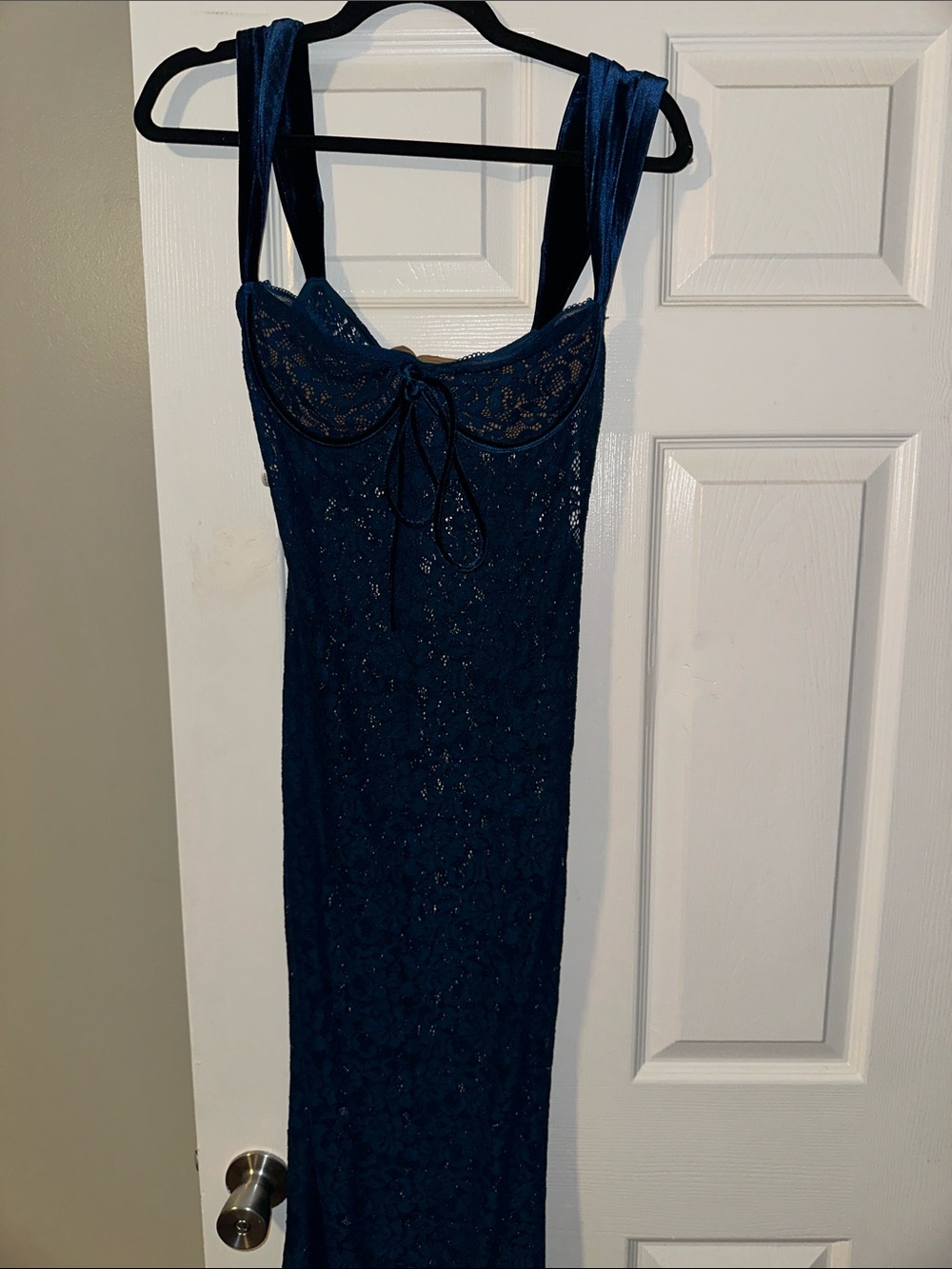 Miss circle New York navy maxi dress